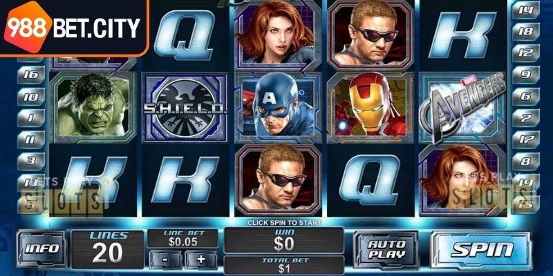 Biểu tượng đặc trưng nổ hũ siêu anh hùng 988Bet